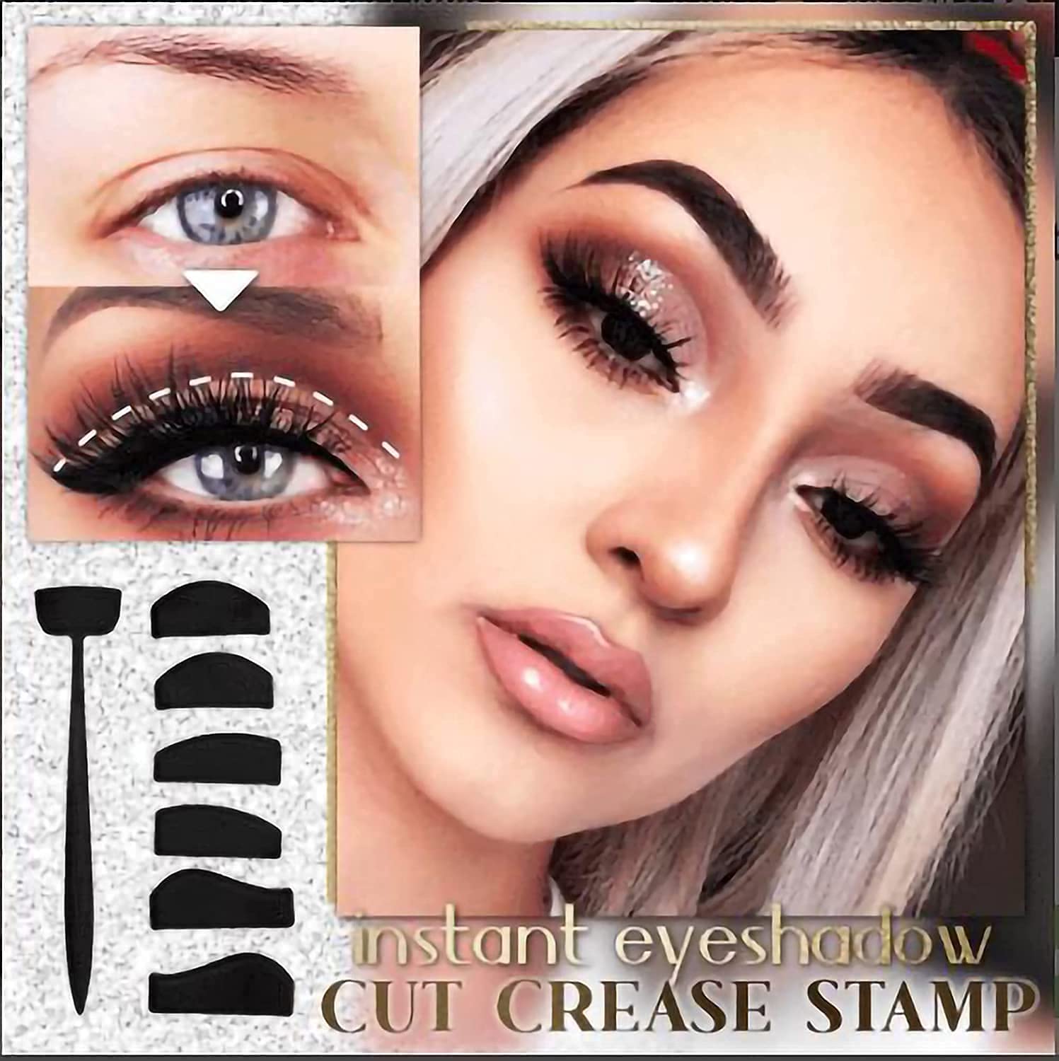MAYCREATE 6 in 1 Eyeshadow Crease Line Kit, Silicone Eyeshadow Palette Tamp, Eyeshadow & Eyeliner Applicator, Lazy Eyeshadows Fixer, Quick Eye Makeup Tool for Beginners MAYCREATE 6 in 1 Eyeshadow Crease Line Kit, Silicone Eyeshadow Palette Tamp, Eyeshadow & Eyeliner Applicator, Lazy Eyeshadows Fixer, Quick Eye Makeup Tool for Beginners